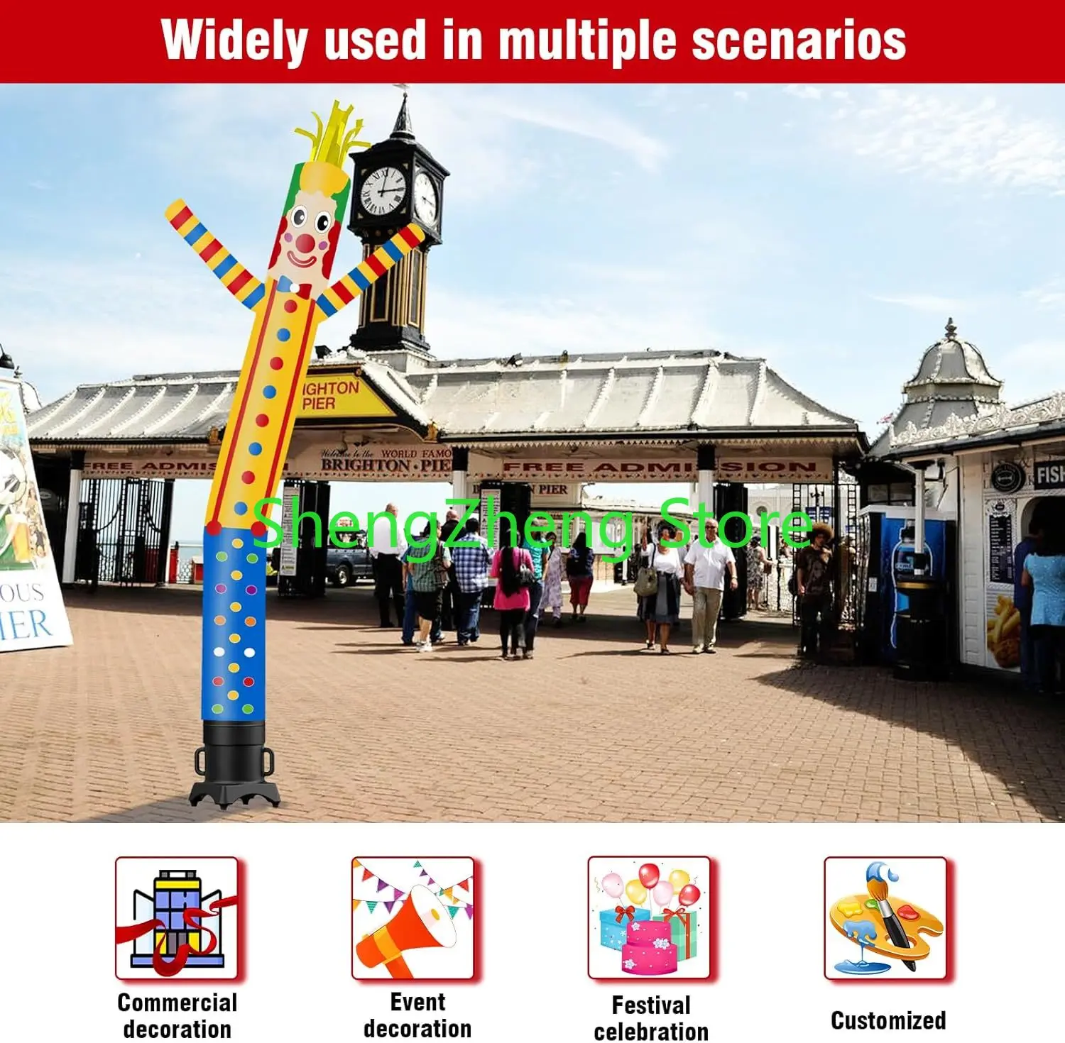 1 шт. высота 20 футов надувная трубка для мужчин Марди Гра шут/клоун дурачный