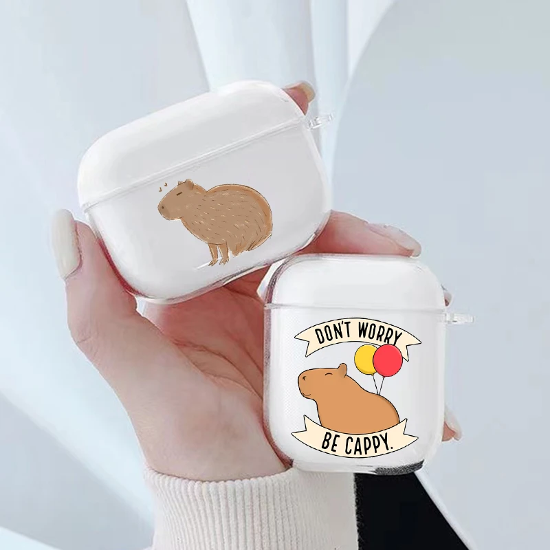 

Dont Worry Be Cappy Capybara Case for Apple Airpods Pro 2 Shockproof Protection Air Pods Pro2 Earphone Box Soft Silicone Cover