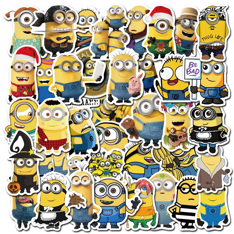 50PCS Cartoon Despicable Me Anime Movie Yellow People Graffiti Stickers Kawaii DIY Deco Cute Decals Kid Sticker Gift Stickers