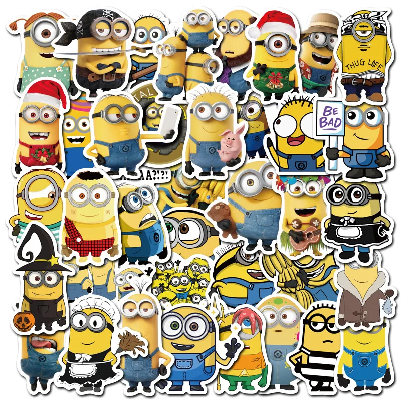 

50PCS Cartoon Despicable Me Anime Movie Yellow People Graffiti Stickers Kawaii DIY Deco Cute Decals Kid Sticker Gift Stickers