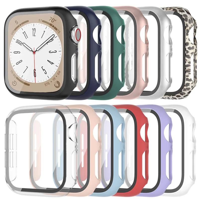 Vetro Temperato + Cover Per Apple Watch Case Ultra Accessori Se 3 4 5 6 7 8 Custodia Protettiva Per Schermo Iwatch 49Mm 45Mm 41Mm 44Mm 40Mm