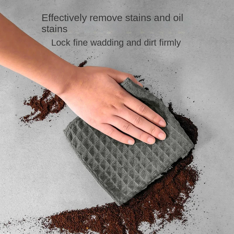 

Waffle Weave Dish Cloths Absorbent Cotton Kitchen Drying Dish Towels Cleaning Cloth for Coffee Machine Bar Household Cleaning