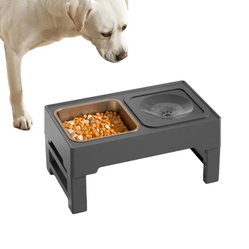 

Raised Dog Bowl Adjustable Neater Feeder Large Dog Stainless Steel Slow Feeder Tall Dog Bowl Stand Raised Feeder For Large Dogs