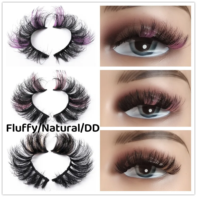 

Цветные искусственные ресницы омбре, драматические длинные ресницы для макияжа, оптовая продажа, искусственные норковые ресницы смешанног...