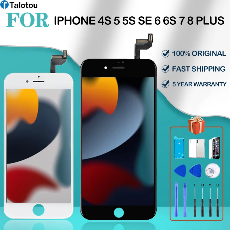 

AAA+++ Grade LCD Display For iPhone 7 8 6 6S Plus Touch Screen Digitizer Assembly For iPhone 5 5S 5C SE 2020 100% No Dead Pixel