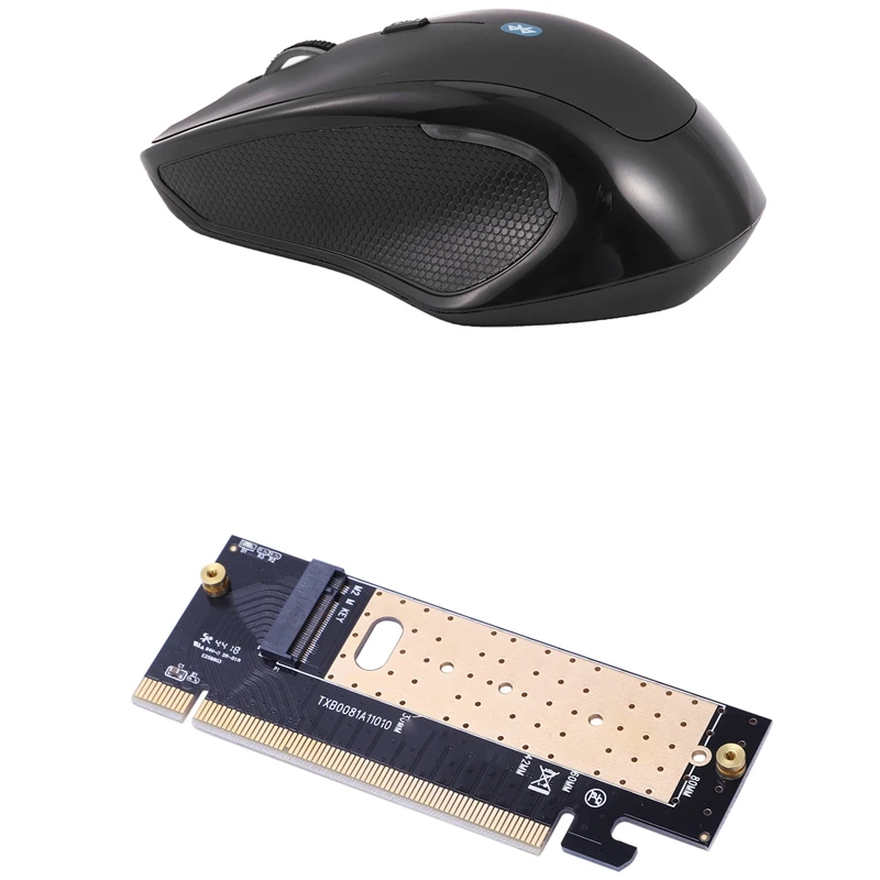 

M.2 Nvme Ssd Adapter M2 To Pcie 3.0 X16 Controller Card & Wireless Mouse Bluetooth 3.0 6D 1600Dpi