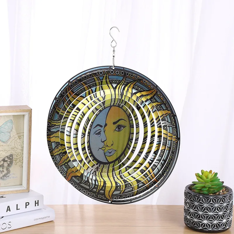 

Outdoor Garden Decoration Nordic 3d Spiral Metal Wind Bell Garden Balcony Decoration Metal Hanging Ornaments Bird Repeller Chime