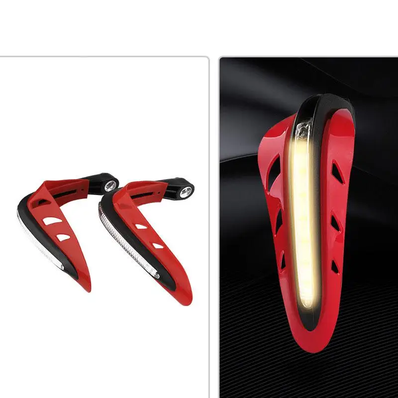 

1 Pair Motorcycle Hand Guards With Led Lights Turn Signal Indicators Front Handle Windshield Rainproof Guard Replacement Part