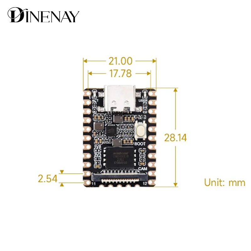 Pico Mini B RV1103 Linux Микроплата разработки Встроенная память 64 МБ с флэш-памятью 128
