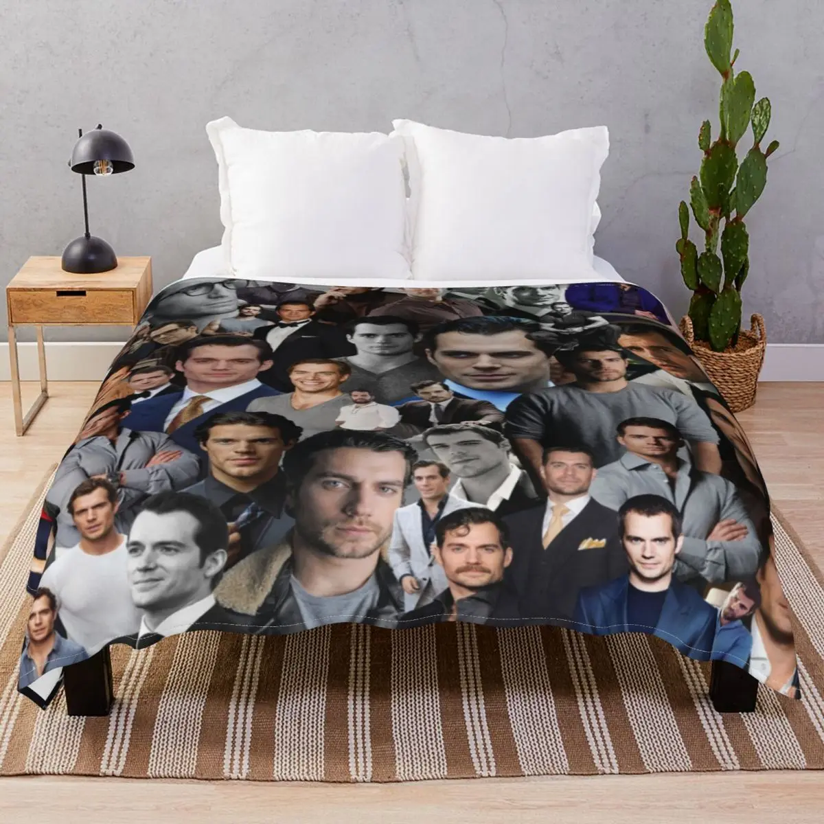 Henry Cavill Blanket Fleece Printed Super Soft Throw Blankets for Bedding Sofa Camp Office