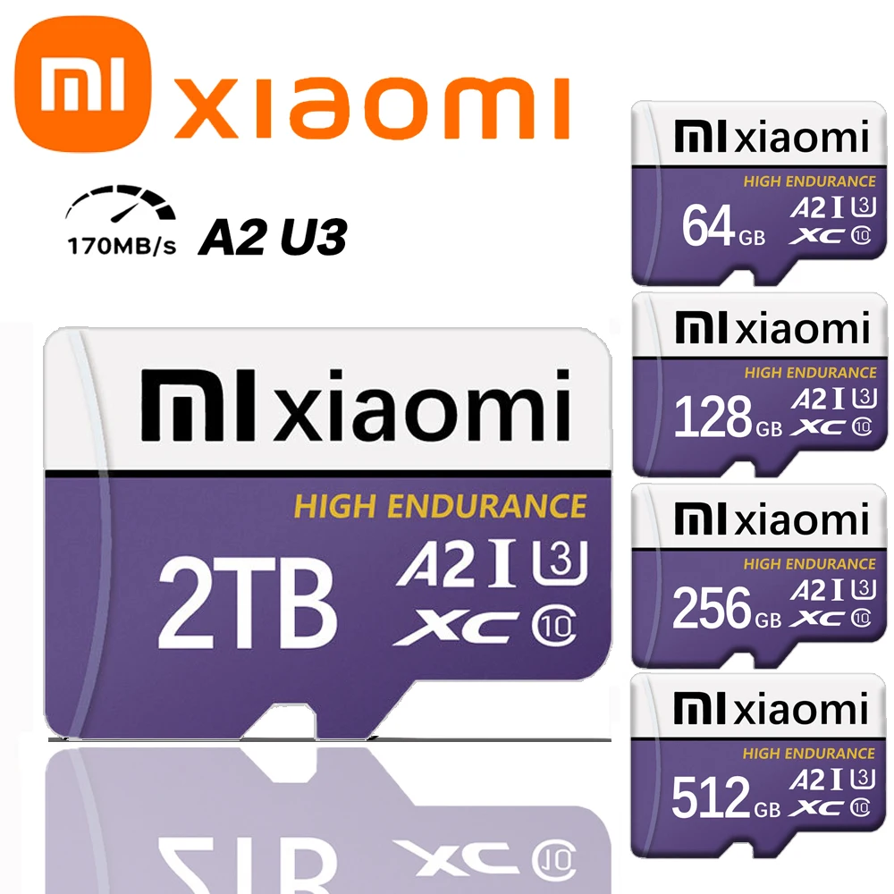 Карта памяти Xiaomi 128 ГБ 2 ТБ 1 Micro TF/SD-карта класса 10 высокоскоростная карта