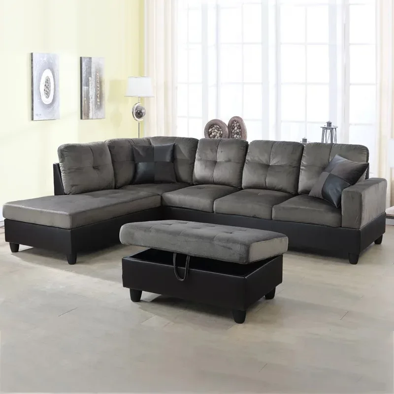 

Hommoo Sectional Sofa, Sectional Couch, Small L Shaped Sectional Sofa, Modern Sofa Set for Living Room, Taupe(Without Ottoman)