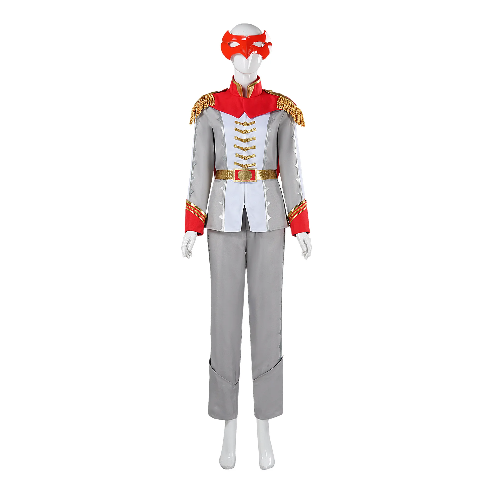 Фото Игра Akechi Goro Косплей Костюм Парик Ворона Серый Униформа Маска Полный Комплект Cos Конвенция Сценический Костюм Комикс Рождественский Новый Год Подарок №3