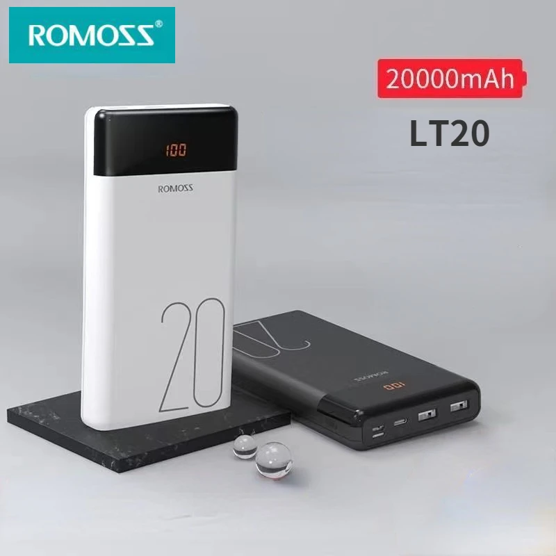 

2022 New Romoss LT20 Power Bank 20000mAh Portable Charging Poverbank Mobile Phone External Battery Charger Powerbank for Xiaomi