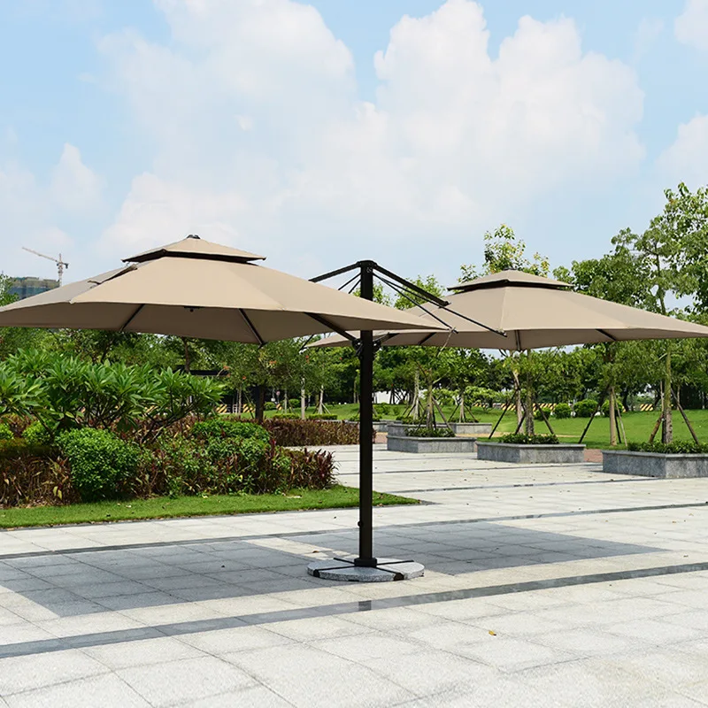 

Outdoor furniture garden courtyard double balcony Roman umbrella outdoor outdoor commercial large umbrella pool beach umbrella