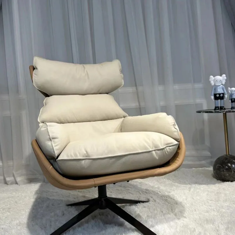 

Итальянский стул для гостиной, белый скандинавский ленивый диван, роскошный стул для спальни с поддержкой спинки, домашняя мебель