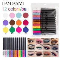 handaiyan colored eyeliner kit 12 colorpack matte waterproof liquid colorful eye liner pencil set makeup cosmetics long lasting