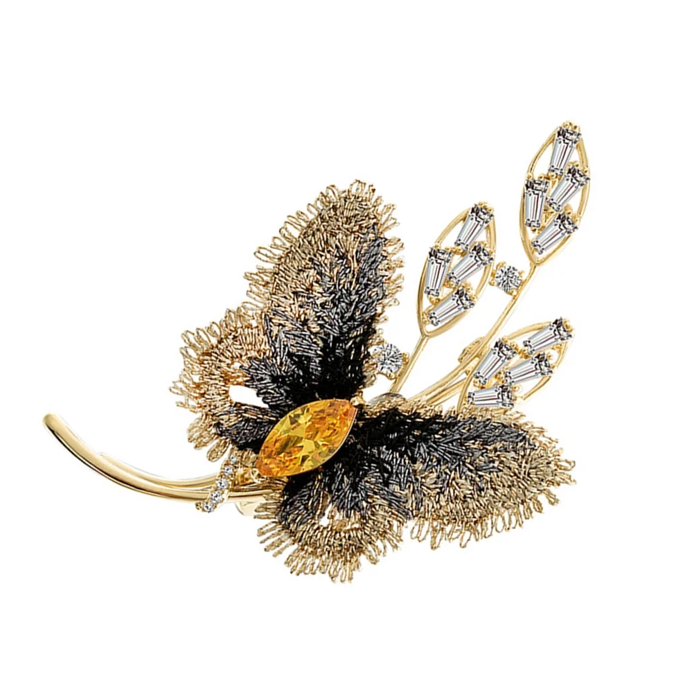 

Pin Brooch Metal Label Rhinestone Women Jewelrydecorative Elegant Accessory Dress Christmas Lapel Holiday Brooche Crystal