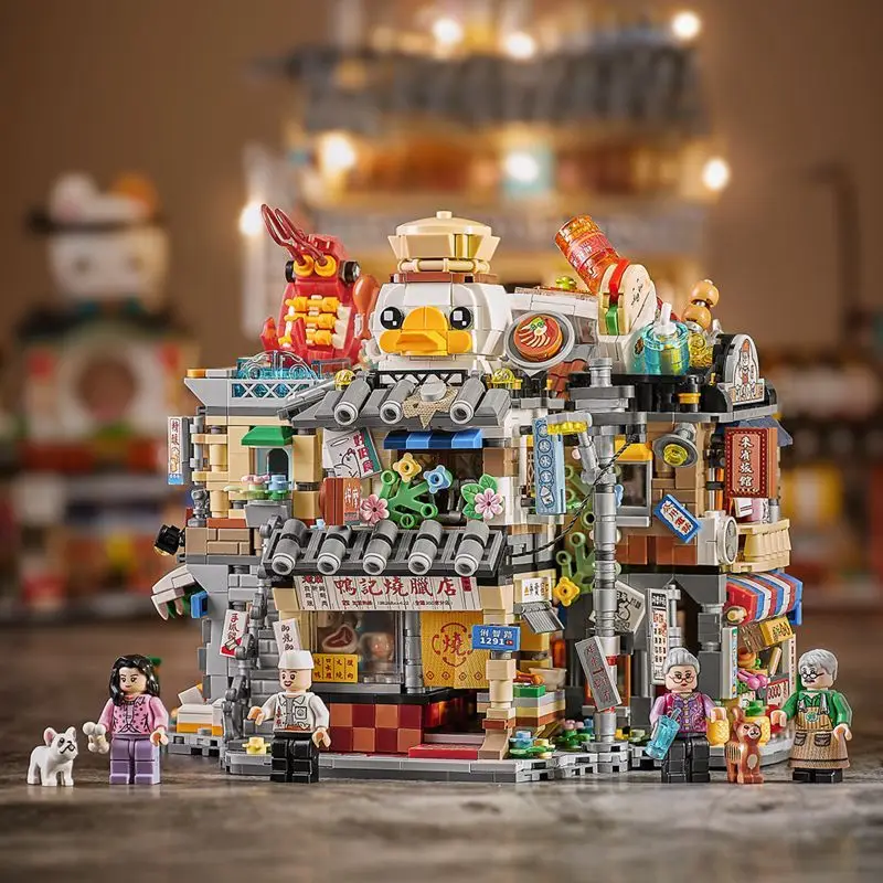 

Loz Snack Shops Street View LOZ Mini Building Blocks Food Hong Kong Seafood Food Stall Snack Bar Assembly Model Decoration Gift