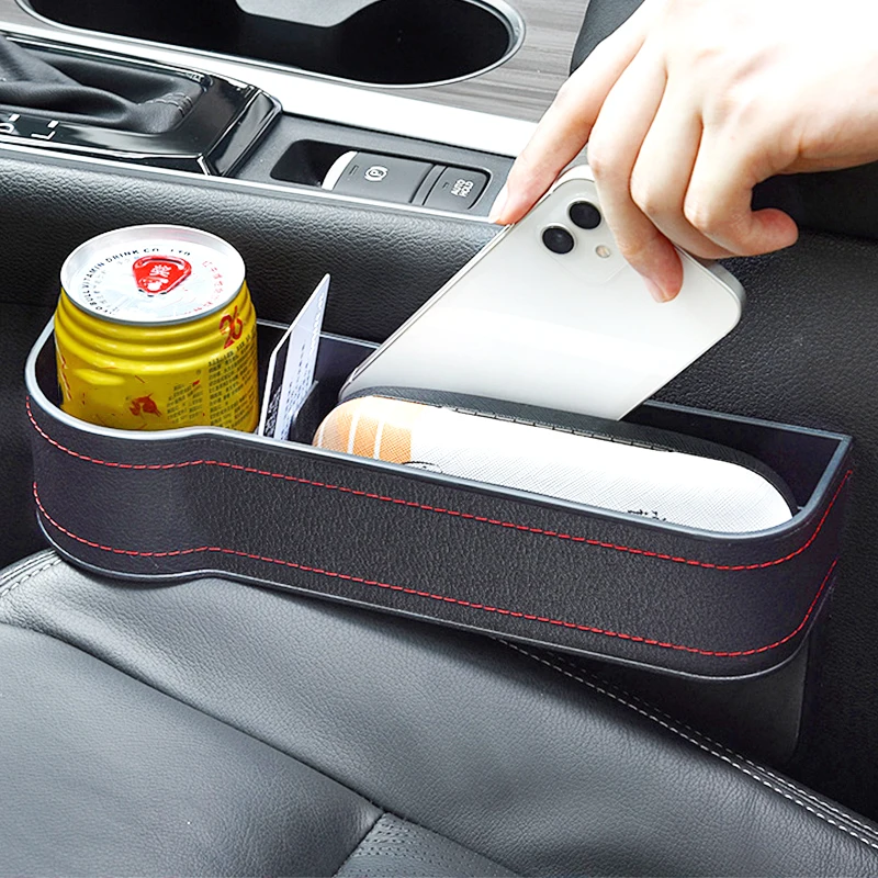 

Car Seat Side Organizer Cup Holder for Cars Leather Auto Seat Gap Filler Crevice Storage Organizer Box Car Accessories Interior