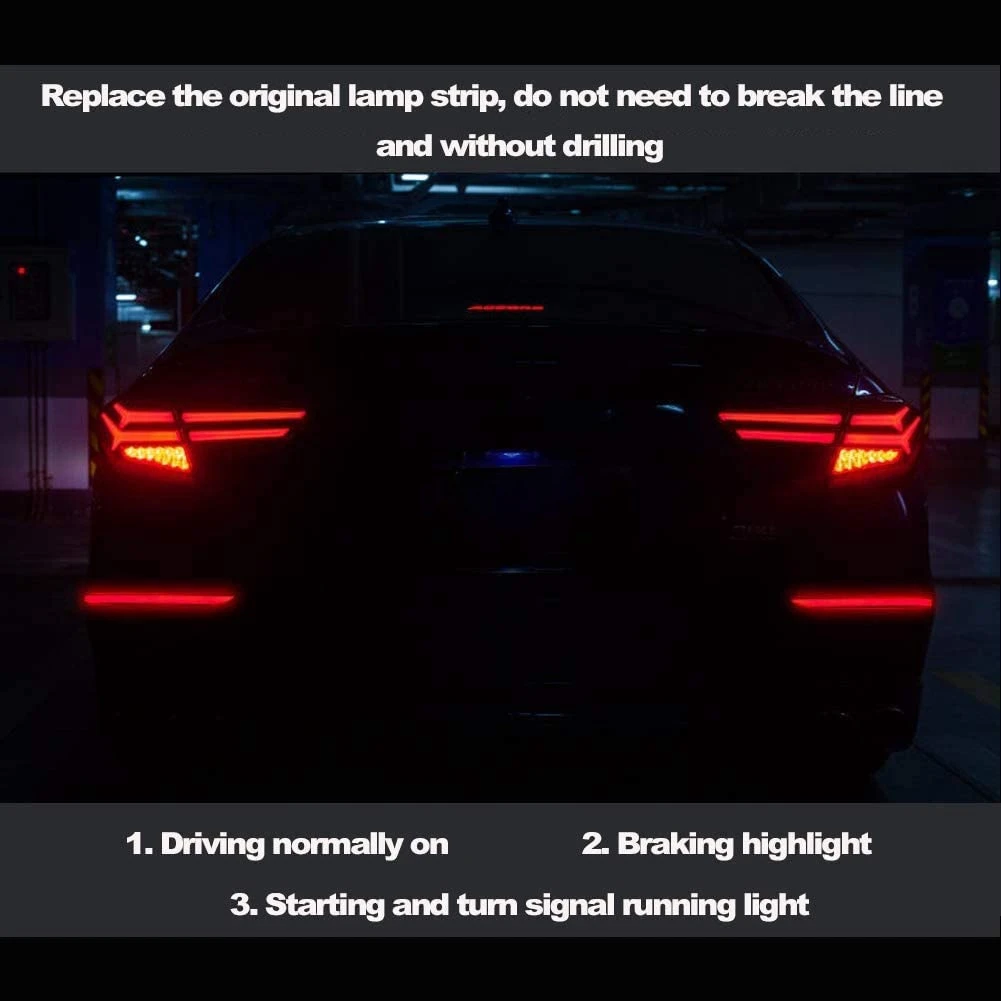 Дымчатый отражатель заднего бампера стоп-сигнал последовательная вспышка