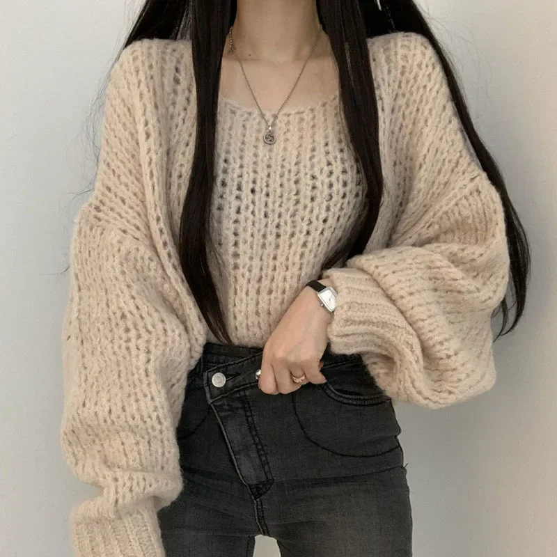 ChicAutumnУниверсальный корейский женский пуловер ярких цветов желтый трикотаж с