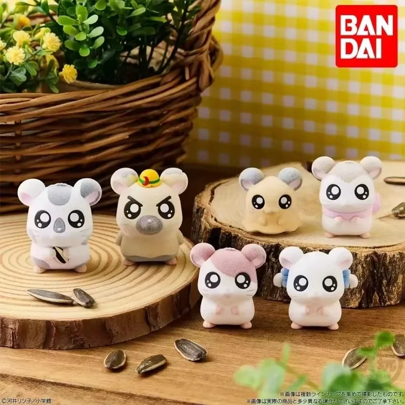 Фото Горячая новинка: Оригинальные фигурки хомяков Хамтаро (6 шт.) от Bandai – изысканные аниме-украшения для рабочего стола, коллекционные идеальные подарки-игрушки №4