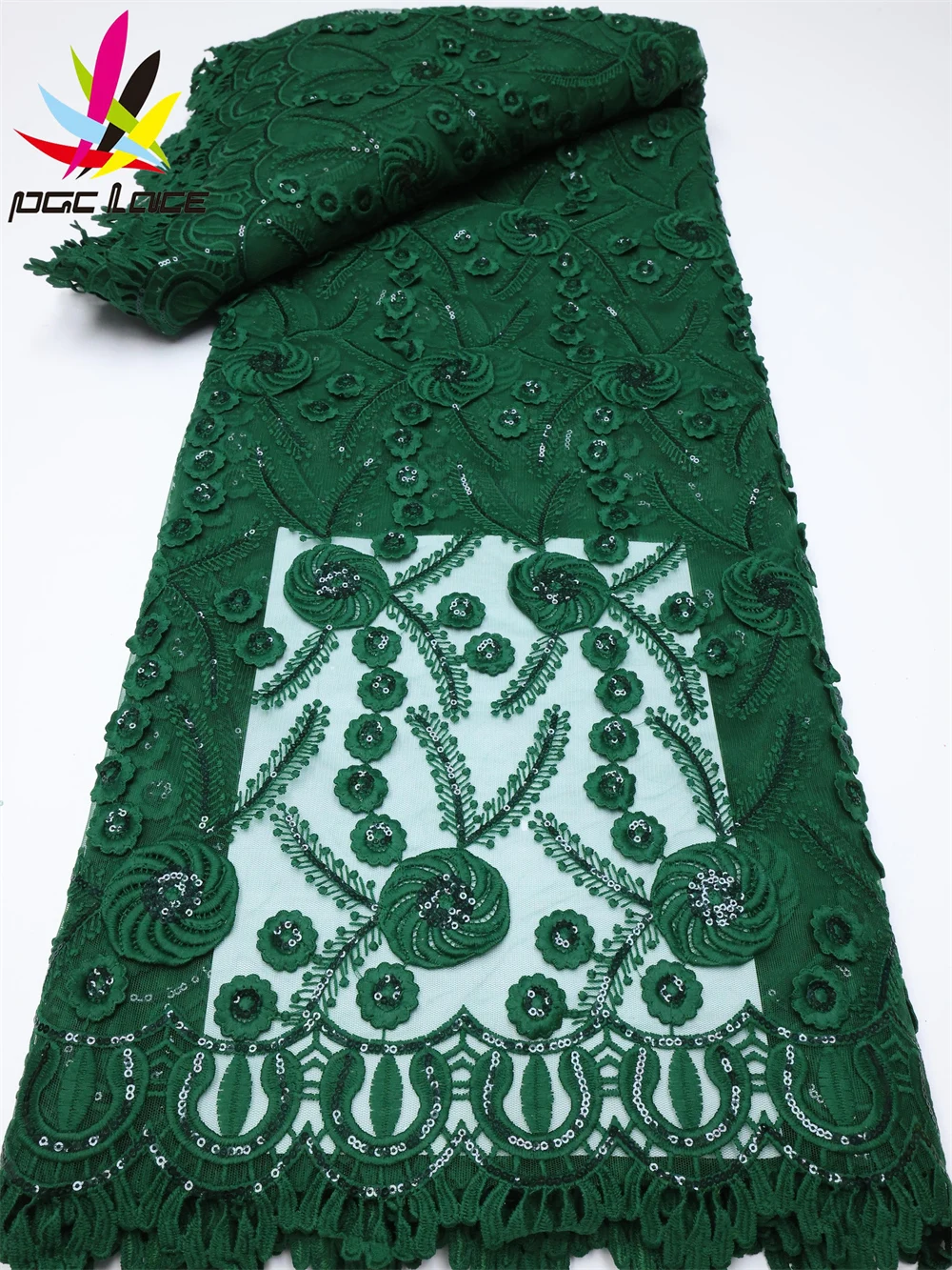 

PGC African Milk Silk Lace Fabric 5 Yards 2022 High Quality French Tulle Laces Nigerian Women Asoebi Wedding Fabrics YA5101B-5