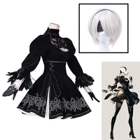 games nier automata yorha no 2 type b cosplay costume dress suit wig skirt embroidered woman carnival party anime costumes