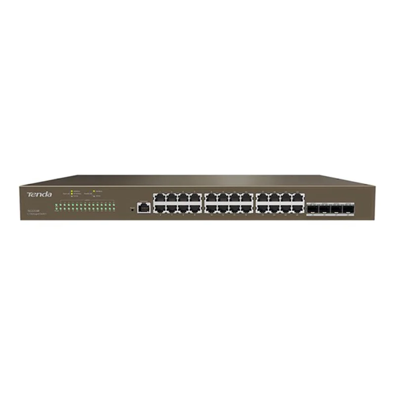 

Tenda TEG5328F 3 Layer Powerful GE Core Managed Ethernet Switch 24-port 10/100/1000 Mbps Switch 4-port Gigabit SFP