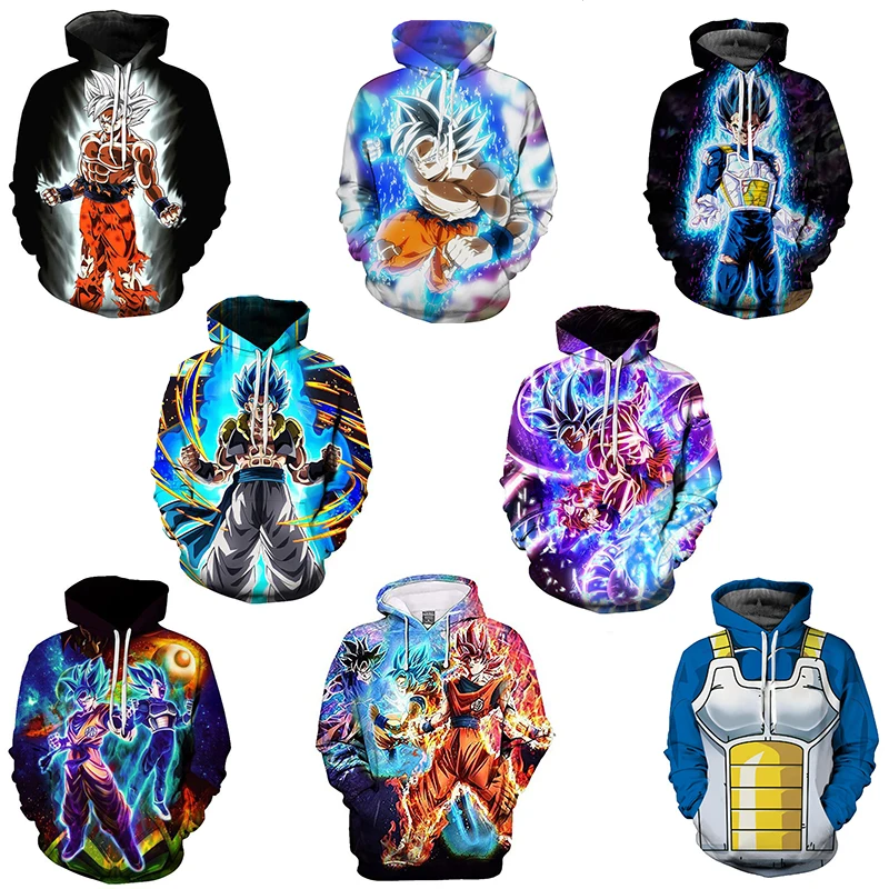 

Fashion Dragon Ball Super Anime Figure Son Goku Vegeta Sports Hoodie Clothing Ins Boys Spring Autumn Cartoon Long-sleeved Tops