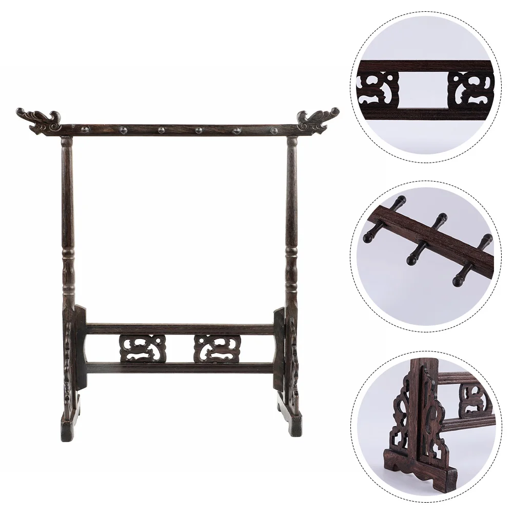 

Вешалка для кистей и каллиграфии, держатель для фотографий, деревянная полка, подставка для ручки, аксессуары для китайской резьбы по рисов...