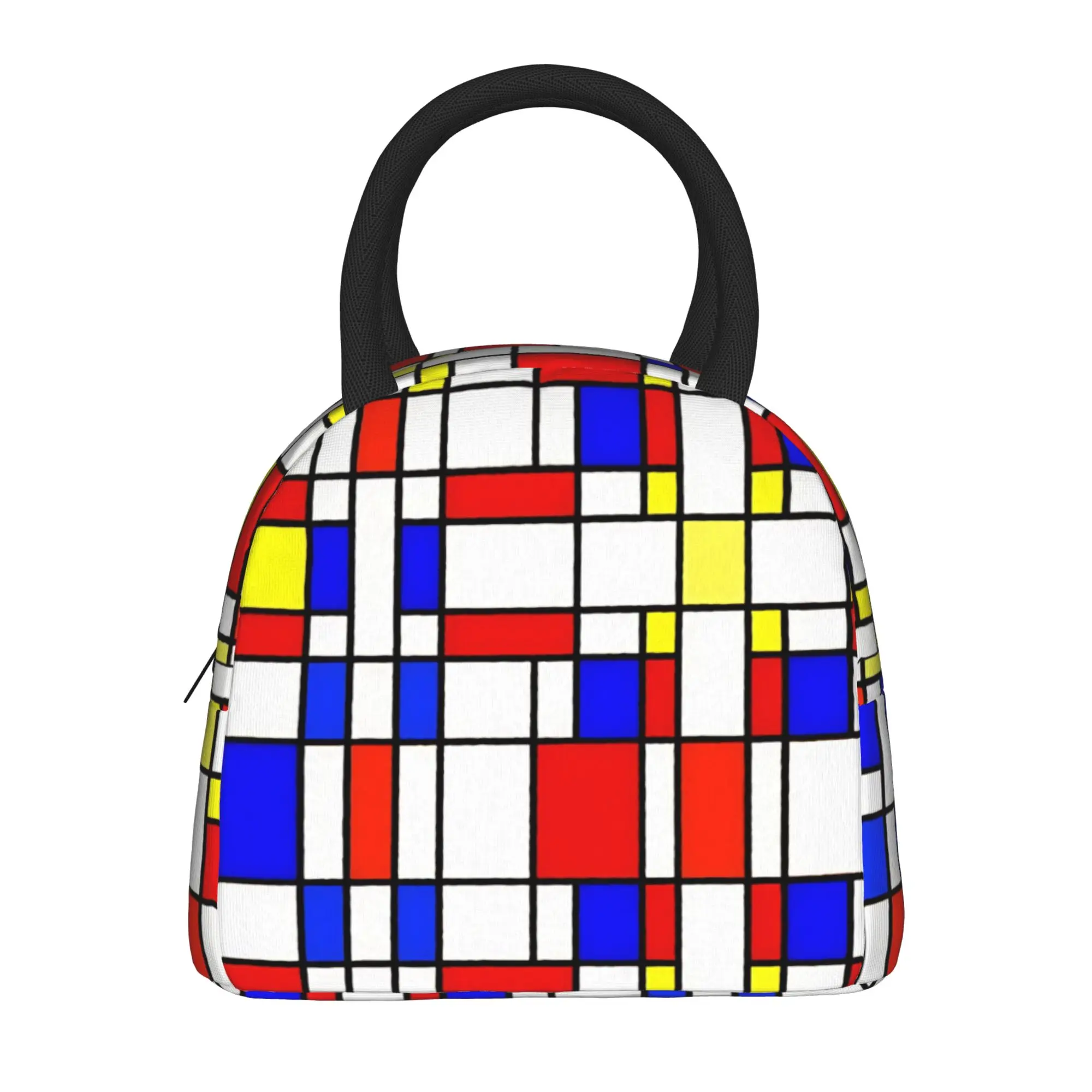 Фото Термоизолированная сумка для обеда Piet Mondrian De Stijl для пикника, портативный контейнер для бенто, термосумка-холодильник для мужчин и женщин №2