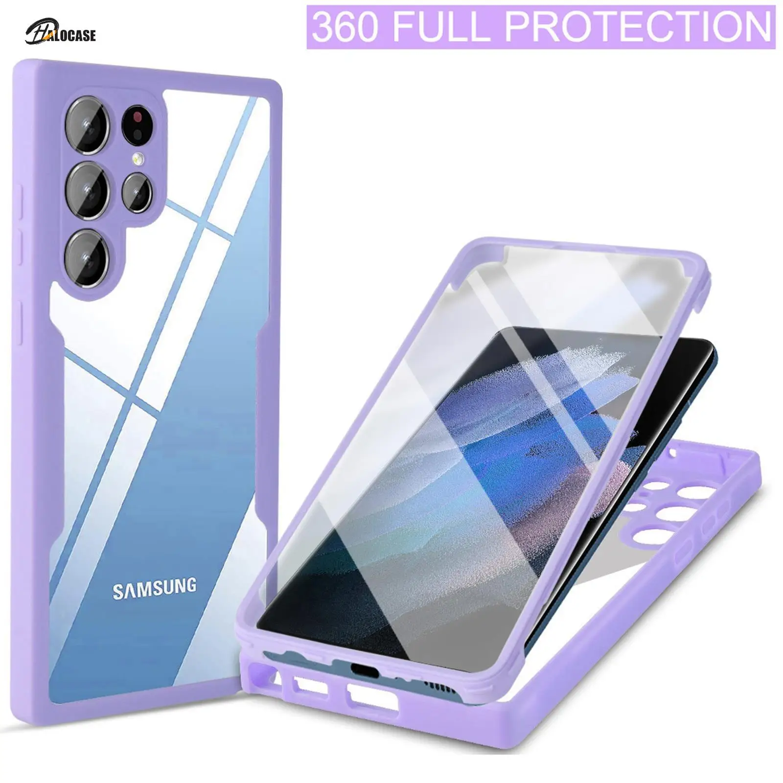 

360 All Inclusive Case For Samsung S22 Ultra S21 Plus FE A72 A22 A12 A32 A52 A72 A82 A21S A51 A71 A13 A33 A53 Front+Back Cover