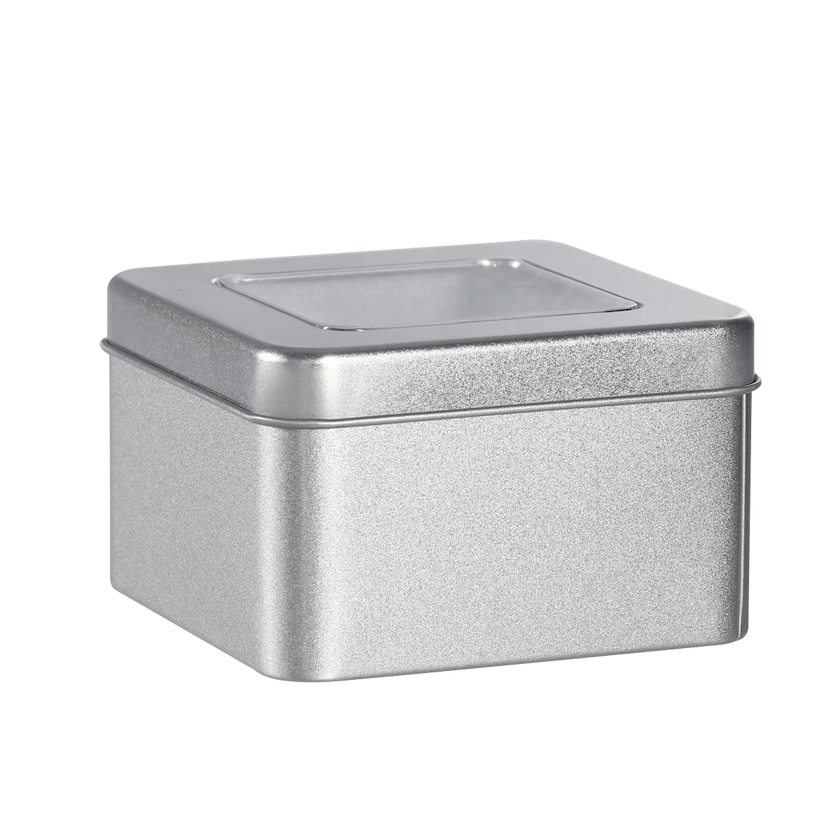 

Tin Metal Box Tins Empty Square Clear Storage Candy Silver Window Can Rectangular Lids Containers Container Boxes Gift Tinplate