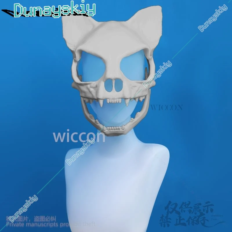 Пушистый костюм животного череп кошки кигуруми реквизит 3D принт голова меховой