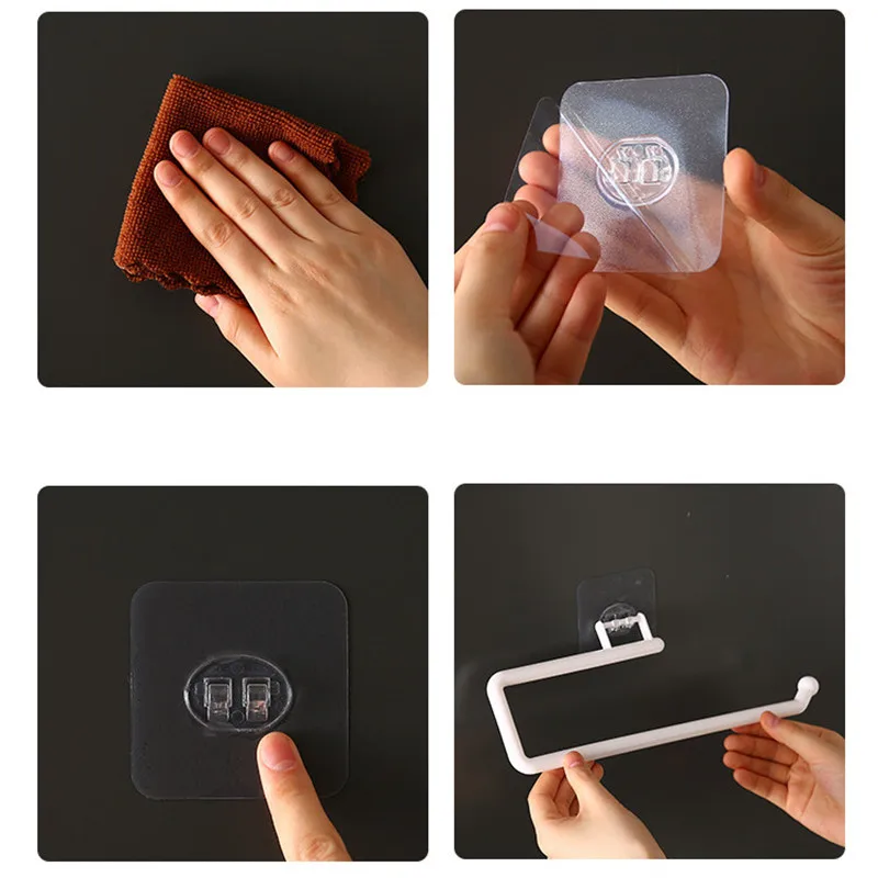 1Pcs Kitchen Tissue Holder Hanging Toilet Roll Paper Towel Rack Bathroom Cabinet Door Hook Organizer