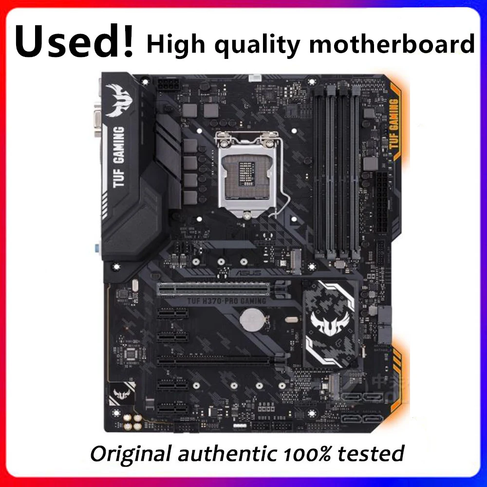 Для материнской платы Asus TUF H370-PRO GAMING оригинальная б/у настольная плата Intel H370 H370M DDR4 LGA 1151 i7/i5/i3 USB3.0 SATA3.