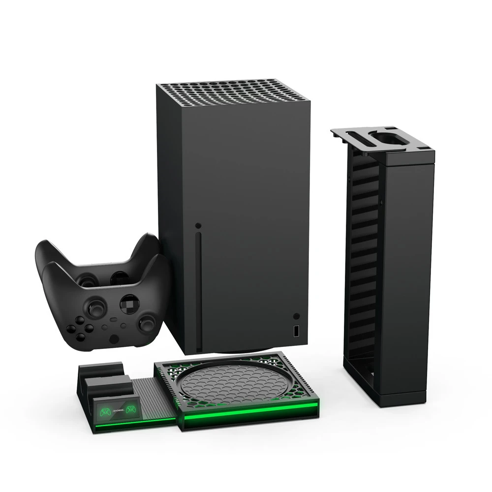Фото Вертикальная охлаждающая подставка для Xbox SeriesX, двойное зарядное устройство, зарядная док-станция для хранения игр, охлаждающий вентилятор для XBOX серии X №4