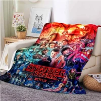 stranger dingen cartoon anime adult sheet soft plush blanket for sofa thin cover blanket or camping hiking office warm blanket