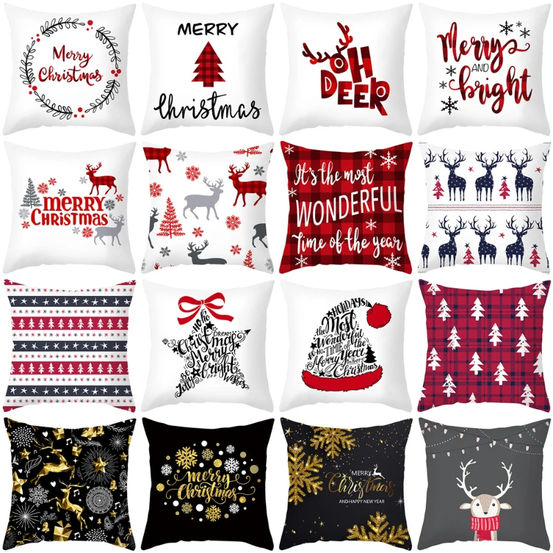 

Christmas Cushion Cover Decorative Sofa Pillow Cover Case Seat Car Home Decor Throw Pillowcase Christmas Decoration For Home