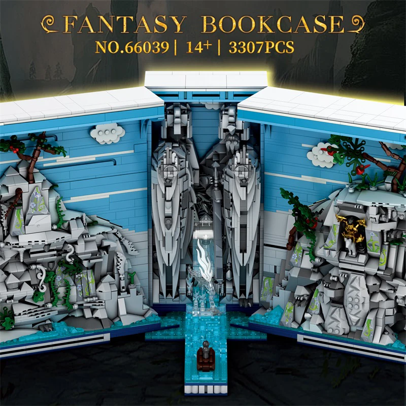 Новый природный пейзаж подставки для книг модель MOC каменная статуя Бога