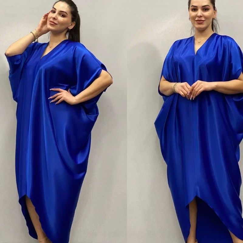 

Африканские платья из полиэстера для женщин, весна-лето, Африканское женское платье с V-образным вырезом, африканская одежда, женское платье