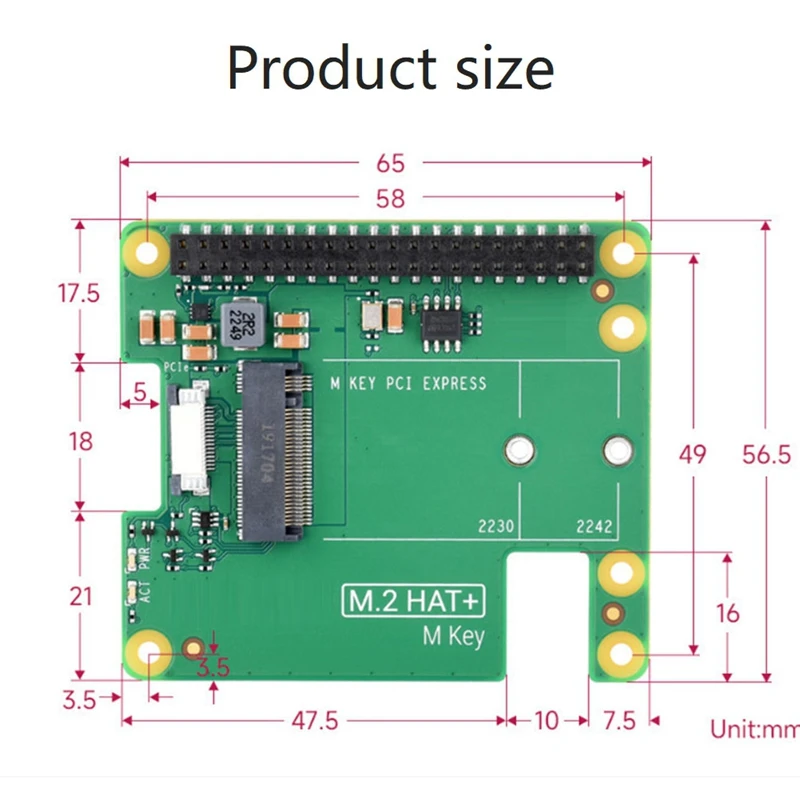 Модуль платы расширения для Raspberry Pi 5 Pcle To M.2 Nvme плата SSD HAT с модулем