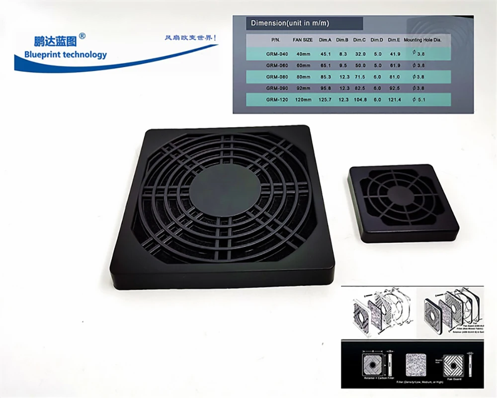 

4/5/8/9/6/7/12/15/18/20cm/cm fan three-in-one plastic dustproof filter cover