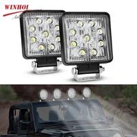 27w 48w 16 led light barwork light 12v 24v square round fog lights flood spotlights bright beam for niva off road 4x4 truck