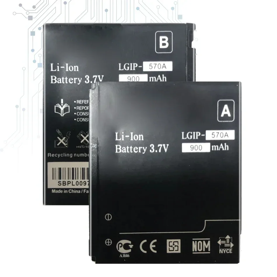 Аккумулятор мобильного телефона LGIP-570A 900 мАч для LG KC550 KC780 KF700 KP500 KX500 KC560 KV500