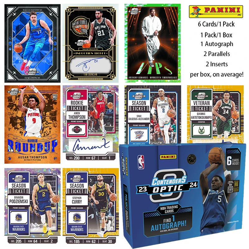 Panini 2023-24 Contenders Optic Nba Trading Card Box (Hobby) Карри Дончич Яннис Antetokounmpo Карта для коллекции