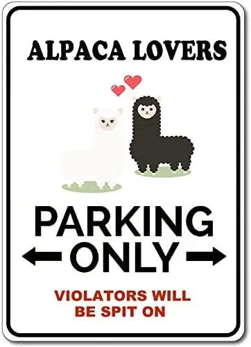 lpc Lovers Prkng Sgn Gg Novelty Gft Funny Rnch Breeder Sweter Fber Metl Home House Door Wll Decorton Tn 12'' X 8