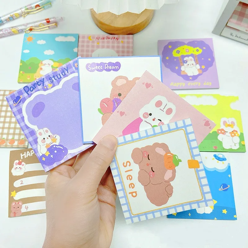 

korean Students Tearable Small Notebook Simple Sticky Notes Paper Office Notepad Blank N Times Message Memo Pads Stationery Plan